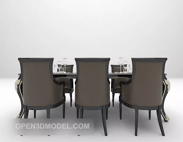 European Home Minimalist Dining Table 3d model European Home Minimalist Dining Table 3d model