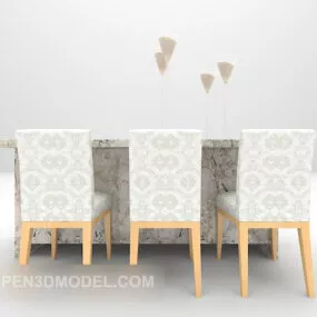 Home Table And Chair Combination Furniture V2 3d model