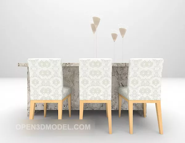 Home Table And Chair Combination Furniture V2 3d model Home Table And Chair Combination Furniture V2 3d model