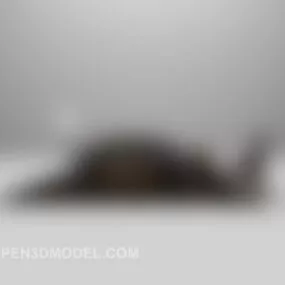 Dark Velvet Sofa Combination With Carpet 3d model
