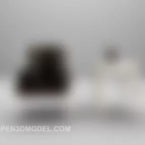 European Single Sofa Large Full Set 3d model