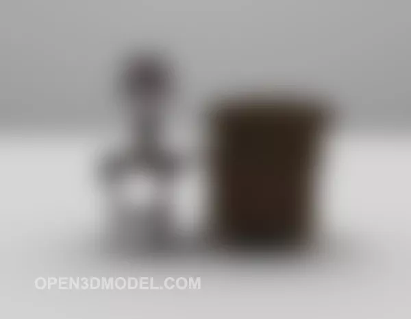 Brown Leather Sofa With Table Lamp 3d model Brown Leather Sofa With Table Lamp 3d model