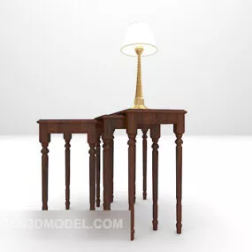 Chinese Wooden Stool Table 3d model