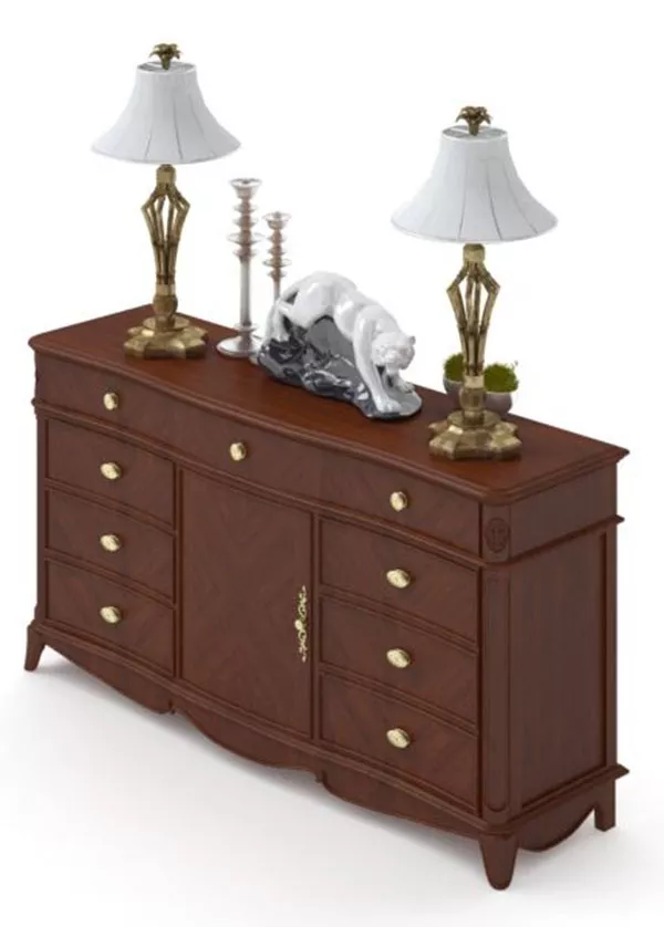 Wall Cabinet With Antique Lamp And Tableware 3d model Wall Cabinet With Antique Lamp And Tableware 3d model