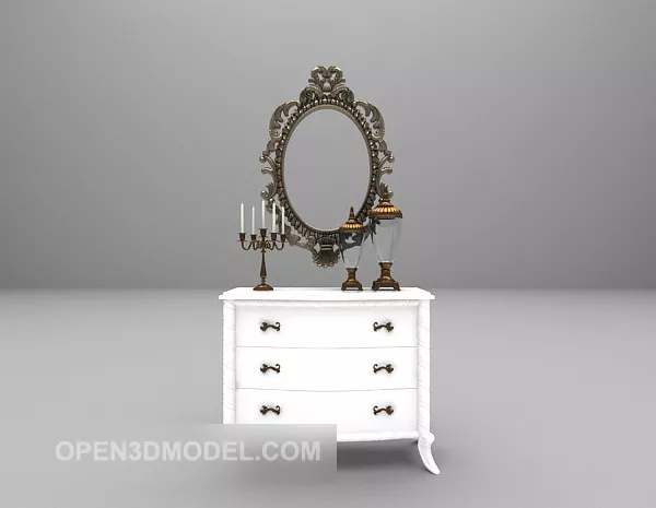 Circular Mirror Decorative Frame 3d model