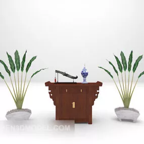 Chinese Antique Side Cabinet Furniture 3d model