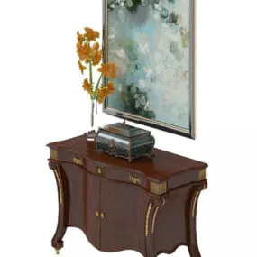 European Side Cabinet With Painting 3d model