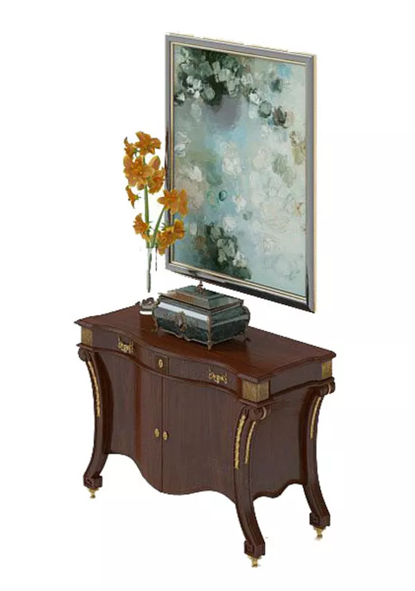 European Side Cabinet With Painting 3d model European Side Cabinet With Painting 3d model