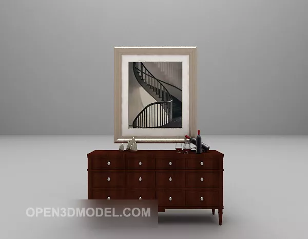 Fish Picture On Black Frame 3d model