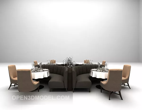Restaurant Table Sofa Chair Combined 3d model Restaurant Table Sofa Chair Combined 3d model