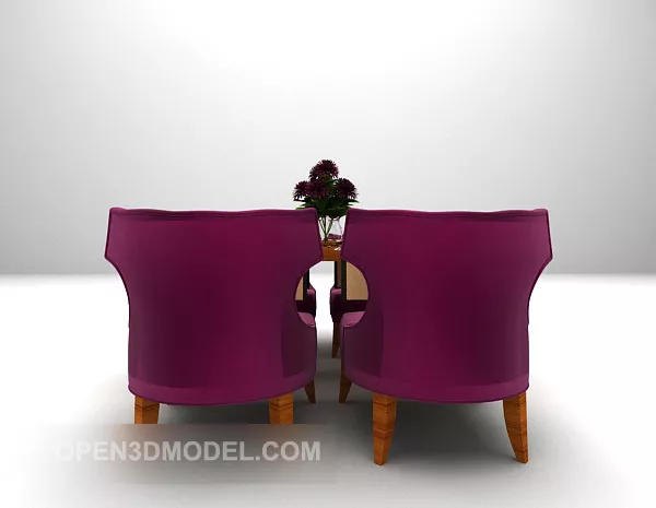 Simple Table With Velvet Chair 3d model Simple Table With Velvet Chair 3d model