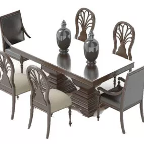 European Table And Chair For Home 3d model
