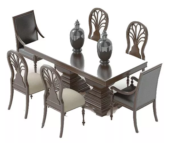 European Table And Chair For Home 3d model European Table And Chair For Home 3d model