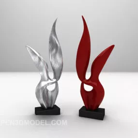 Abstract Fire Shaped Sculpture Decoration 3d model