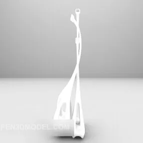 White Decorative Curved Shaped 3d model