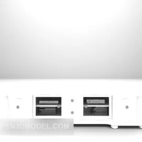 White Tv Cabinet Modern Style 3d model