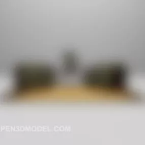 Chinese Single Sofa Grey Color Set 3d model