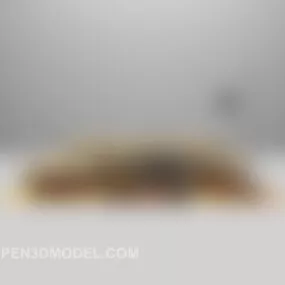 Modern Style Sofa Table And Carpet 3d model