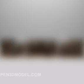 Wood Multiplayer Sofa With Table Lamp 3d model