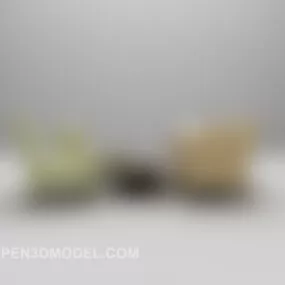 Modern Single Sofa Chair With Table 3d model