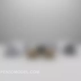 Multi-seaters Sofa Table Set 3d model