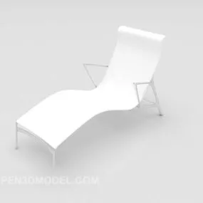 Outdoor Lounge Chair White Color 3d model