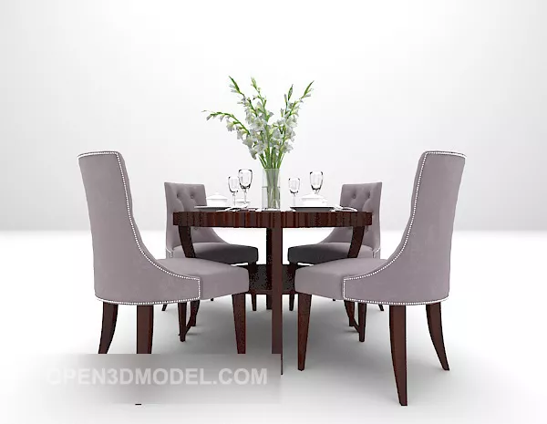 Dining Table Chair Modern Furniture 3d model
