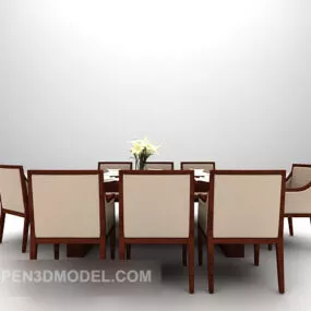 European Table Chairs Elegant Design 3d model