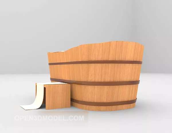 Corner Bathtub With Sanitary 3d model