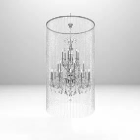 Fancy Diamond Chandelier 3d model