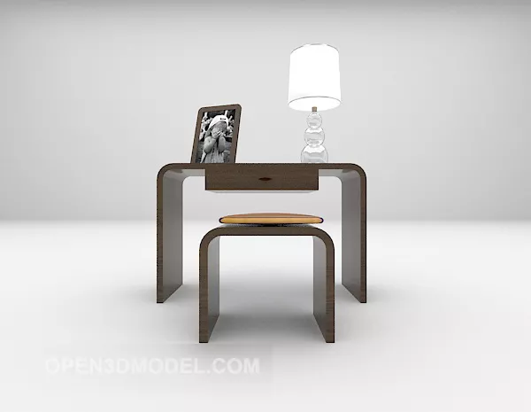 Minimalist Wood Desk With Chair 3d model Minimalist Wood Desk With Chair 3d model