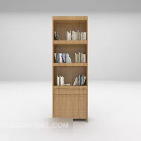 Office Wall Wood Bookcase 3d model
