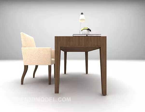 Home Modern Simple Desk With Chair 3d model Home Modern Simple Desk With Chair 3d model