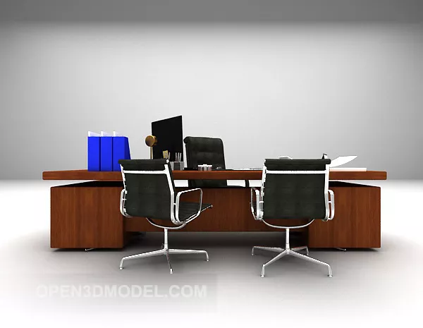 Office Working Desk And Chairs Modern Style 3d model Office Working Desk And Chairs Modern Style 3d model