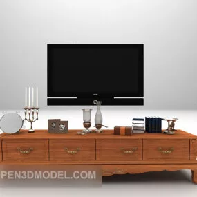 European Home Tv Cabinet With Tableware 3d model