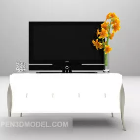 European Home White Tv Cabinet 3d model