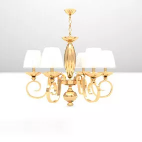 Retro Gold Chandelier 3d model