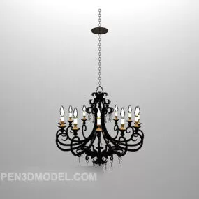 Classical Iron Chandelier 3d model
