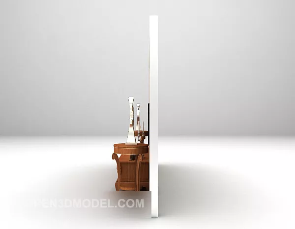 Tv Background Wall With Wood Cabinet 3d model Tv Background Wall With Wood Cabinet 3d model