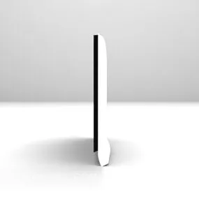 White Wide Tv Wall 3d model