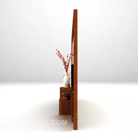 Wooden Style Tv Wall 3d model