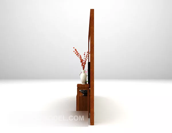 Wooden Style Tv Wall 3d model Wooden Style Tv Wall 3d model