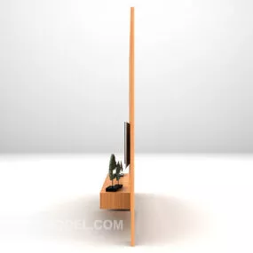 Modern Style Tv Wooden Wall 3d model
