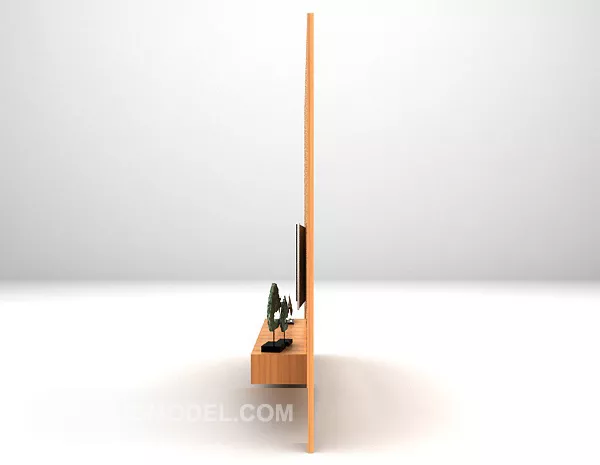 Modern Style Tv Wooden Wall 3d model Modern Style Tv Wooden Wall 3d model