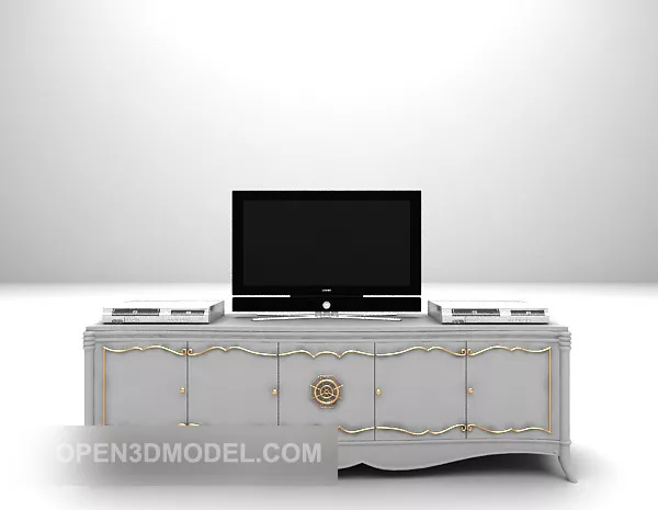 European Grey Tv Cabinet Furniture 3d model European Grey Tv Cabinet Furniture 3d model