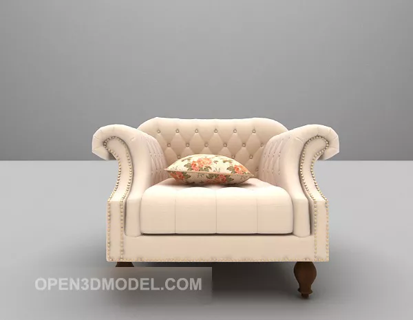 European Retro Leather Sofa 3d model European Retro Leather Sofa 3d model