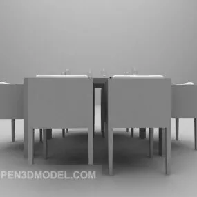 Home Modern Wooden Dining Table 3d model