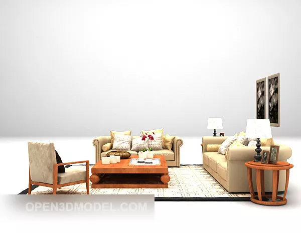Carpet Brown Pattern 3d model