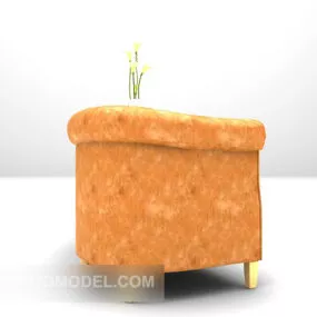 Brown Double Sofa Furniture 3d model
