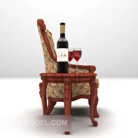 Classic Single Sofa With Table 3d model